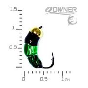 Мухо-мормишка ЧС S 0.25г №14 Головка латунь золото Смарагд Фотографія