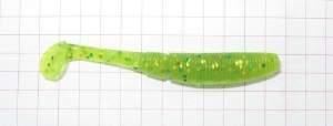 Sakura Slit Shad 2" 20шт #043 Chartreuse w/green Фотографія