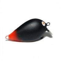 Воблер Буг Пуголовок 40S чорний матовий помаранчевий хвіст Фотографія