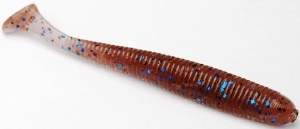 Bait Breath Fishtail Shad U30 2.8" 8шт #145 CINNAMON/BLACK&#12539;BLUE фотография