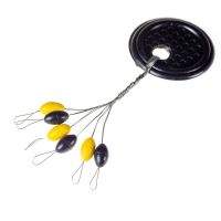 Стопора силиконовые Kamasaki Oval черный-желтый L 6шт фотография