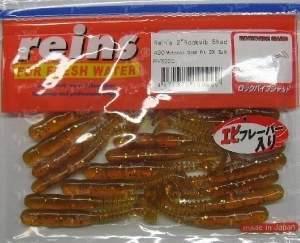 Силикон Reins Rockvibe Shad 3" 430 Motor Oil Gold Flk 15шт фотография