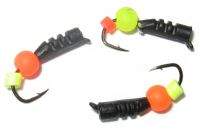 Мормышка Улов Столбик 2мм с рисками черный с неоновой бусиной 075 фотография