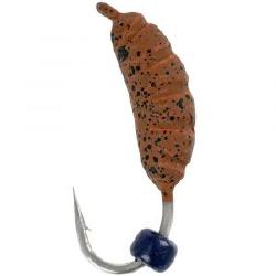 Мормишка Viking Fishing креветка 8mm 0.64g коричнева намистина чорна Фотографія