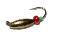 Мормишка Riga оливка 2*6мм золото 136026-03 Фотографія