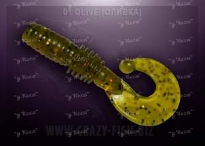 Crazy Fish Pover Mace 4см 8шт 01 Olive фотография