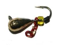 Мормышка Riga капля с цепочкой 3мм золото 116030с фотография