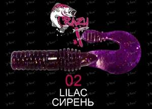 Crazy Fish Powertail 7см 5шт #02 Lilac фотография