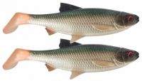 Силикон Savage Gear 3D LB River Roach Paddletail 18см Green Silver 2шт фотография