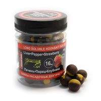 Бойлы Grandcarp долгорастворимые 150г 20мм Печень-перец-клубника фотография