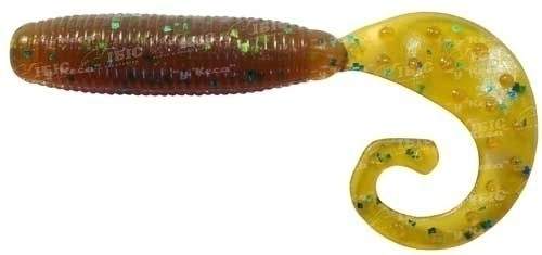 Силикон Reins Fat G-Tail Grub 4" 565 Motor Oil Green Flake 10шт фотография