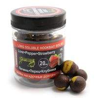 Бойлы Grandcarp долгорастворимые 100г 16мм Печень-перец-клубника фотография