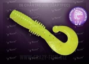 Crazy Fish Pover Mace 4см 8шт 06 Chartreuse фотография