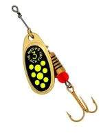 Блесна Mepps Black Fury 2 золотой лепесток/шартрез точки фотография