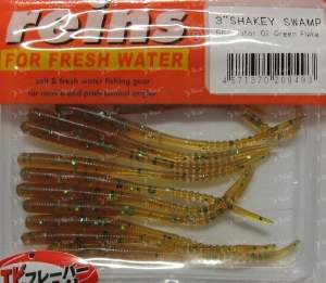 Swamps Shake 3" 10шт #565 Motor Oil Green Flake фотография