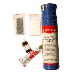 Ремкомплект для лодок Латка 24 (клей + латки + обезжириватель) фотография