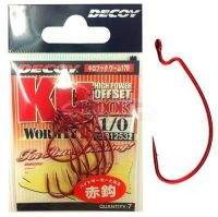 Крючки офсетные Offset Decoy Worm 17Red №4/0 5шт фотография