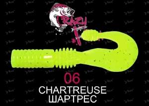 Crazy Fish Powertail 7см 5шт #06 Chartreuse фотография