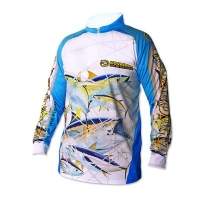 Футболка Kosadaka Sunblock бело-голубая Tuna L фотография