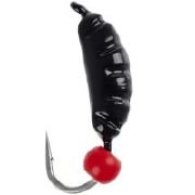 Мормышка Viking Fishing креветка 7mm 0.37g черная бусина красная фотография