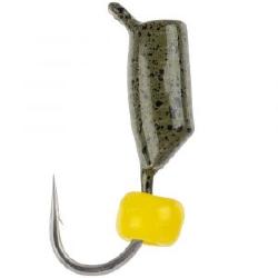 Мормишка Viking Fishing гвоздик 2.5mm 0.62g олива намистина жовта Фотографія