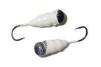 Мормишка свинцева СМ Опариш Біло-чорна Фотографія