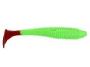 Силикон Angry Baits Fatik 3.8" Acid Green Red Tail UV 4шт фотография