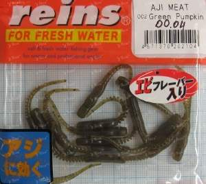 Силікон Reins Aji Meat 002 Green Pumpkin 15шт Фотографія