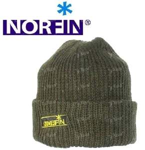 Шапка вязаная Norfin шерстяная зеленая фотография
