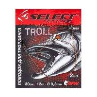 Поводок Select для троллинга 1*7 12кг 40см 2шт фотография