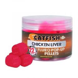 Пелетс на сома Dynamite Catfish 22mm Chicken Liver Fluro Pop-Up Pellets DY868 Фотографія