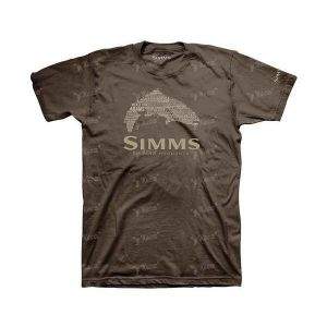 Футболка Simms Stacked Typo Logo Brown фотография