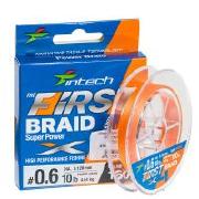 Шнур Intech First Braid X4 Orange 150м #0.3 6lb Фотографія