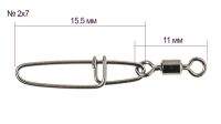 Застібки з вертлюгом Gamakatsu Hyper Strong Snap+Swivel №2*7 4шт Фотографія