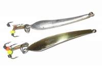 Блесна отвесная Изюмская Малек с тройником 35мм 2.5г Золото фотография