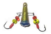 Балда на вушках з бісером 4.8 р золото з синім Фотографія