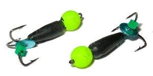 Мормишка Світ Вольфраму Чорт з неоновим кулею і пайетком d4.0мм МВ354 Фотографія