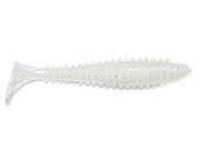 Силікон Angry Baits Fatik 2.8" White Silver Electric Glitter UV 5шт Фотографія