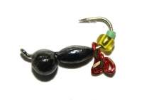 Мормышка Riga головастик с цепочкой 3.0*2.4мм черный 148032с  фотография