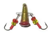 Балда на ушках с бисером 4.8г золото с красным фотография