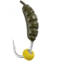 Мормышка Viking Fishing креветка 8mm 0.64g олива бусина желтая фотография