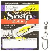 Застібка з вертлюгом Intech Quick Look Snap Rolling Matt black №00 5шт Фотографія