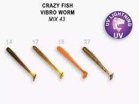 Виброхвост Crazy Fish Vibro Worm 5см M43 фотография