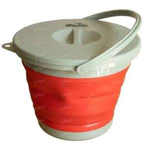 Ведро силиконовое с крышкой фотография