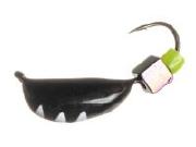 Мормишка ПМ Банан 3.0mm 0.73g Чорний-біли смужки+кубик хамелеон Фотографія