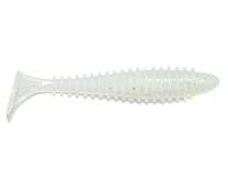 Силікон Angry Baits Fatik 5.8" 49-White Silver electrik Glitter UV 2шт - фото