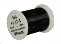 Монтажна нитка 4Trouts Flat-S 8/0 Black 555ft - фото