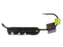 Мормышка ПМ Столбик 2.0mm 0.50g Черный-белые полоски+кубик хамелион - фото
