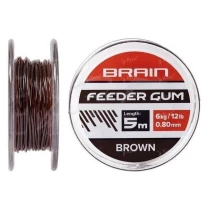 Фидерная резина Brain Feeder Gum 5м 0.8мм 6кг коричневая - фото
