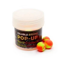 Бойли Grandcarp Amino Pop-Up розчинні 10мм Кальмар-журавлина 15шт фото